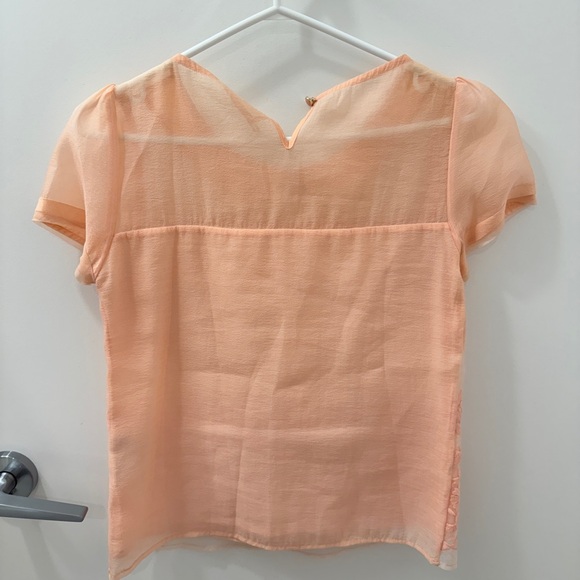 NWOT Peachy Pink Chiffon Summer Blouse / T-shirt - Picture 2 of 5